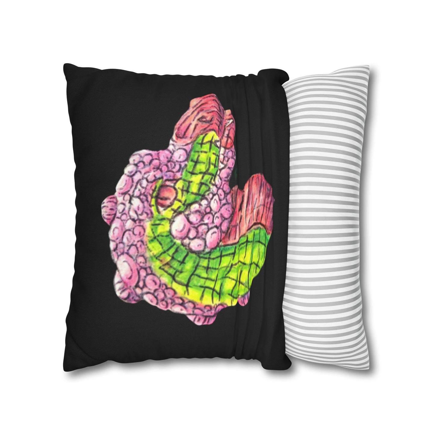 Dimetrodon Heads Spun Polyester Square Pillowcase