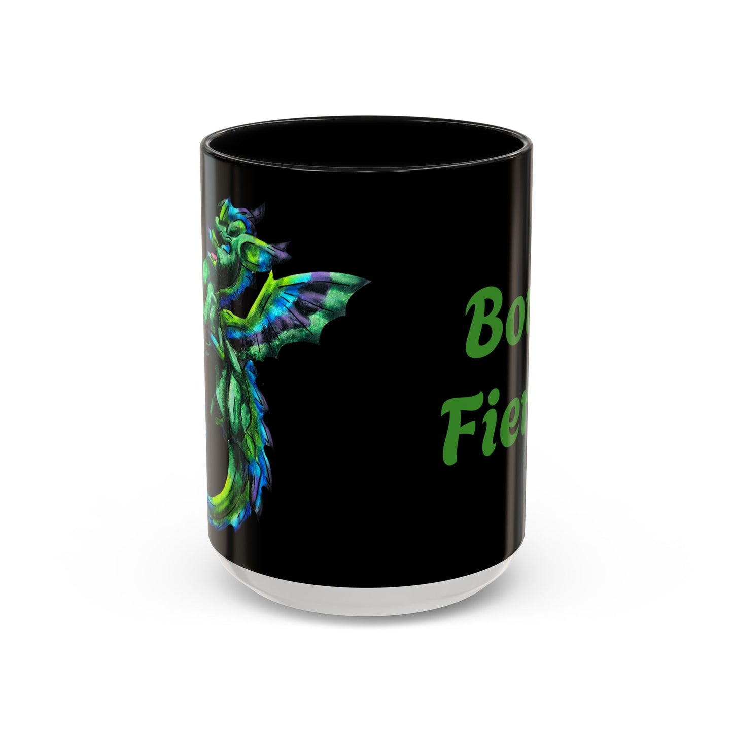 Arlith- Emerald Chibi Dragon – Aggressive Green Fantasy Chibi Dragon– Born Feral Mug – Mythical Creature– Dragon Lover Gift Coffee Mug