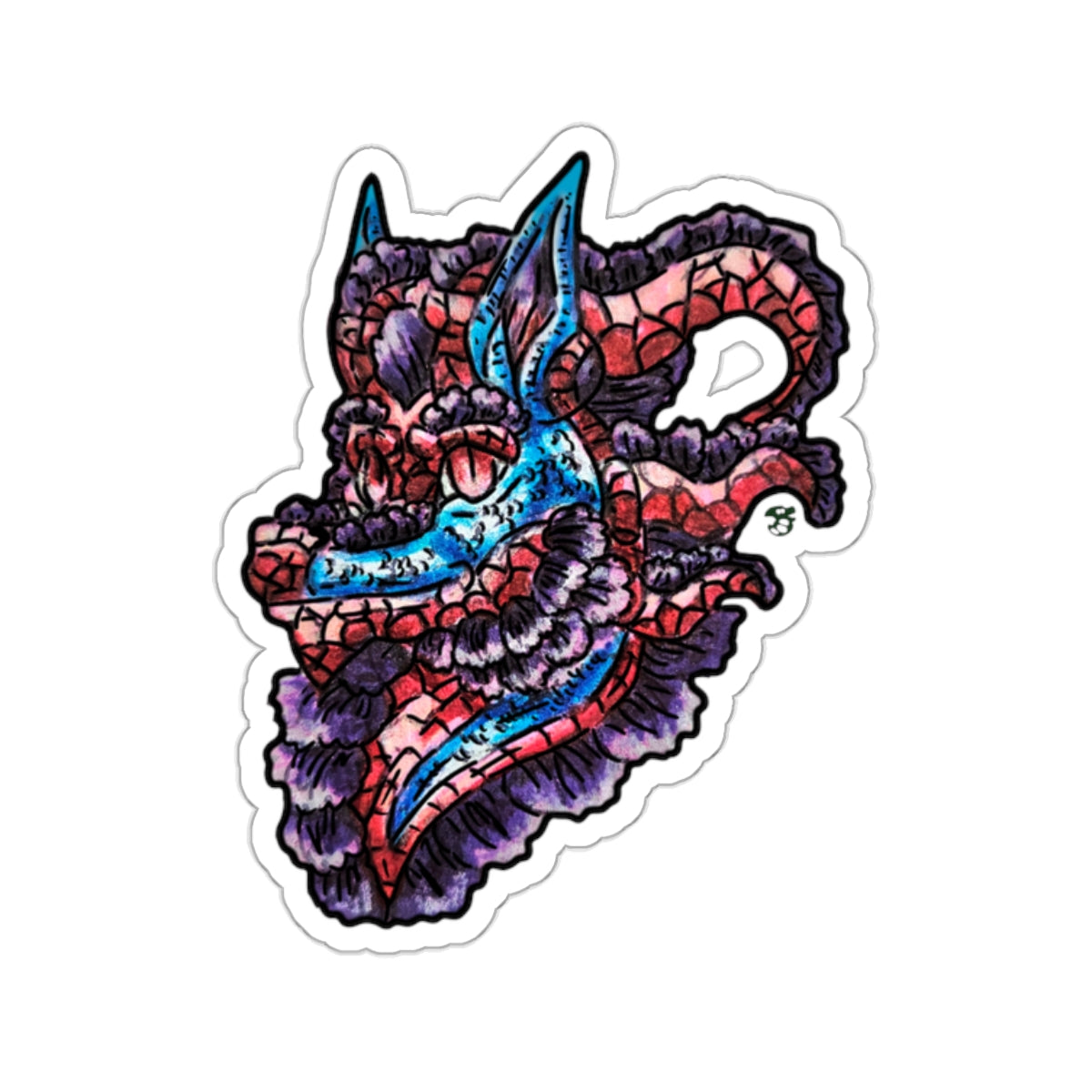 January Dragon Head Kiss-Cut Stickers