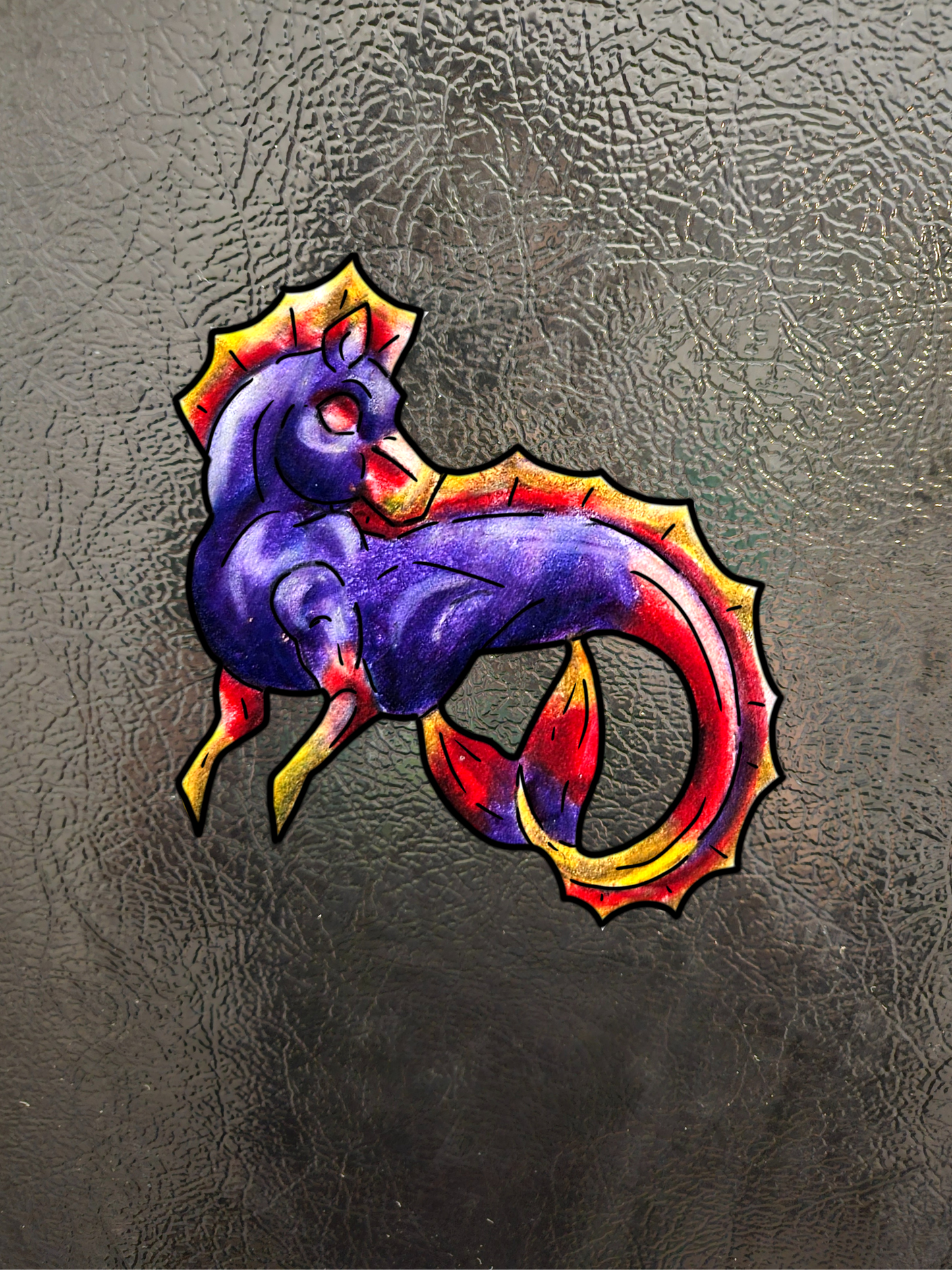 Baby Sunset Hippocampus- Vibrant Ocean Fantasy Art- Marine Fantasy Illustration- Magnets