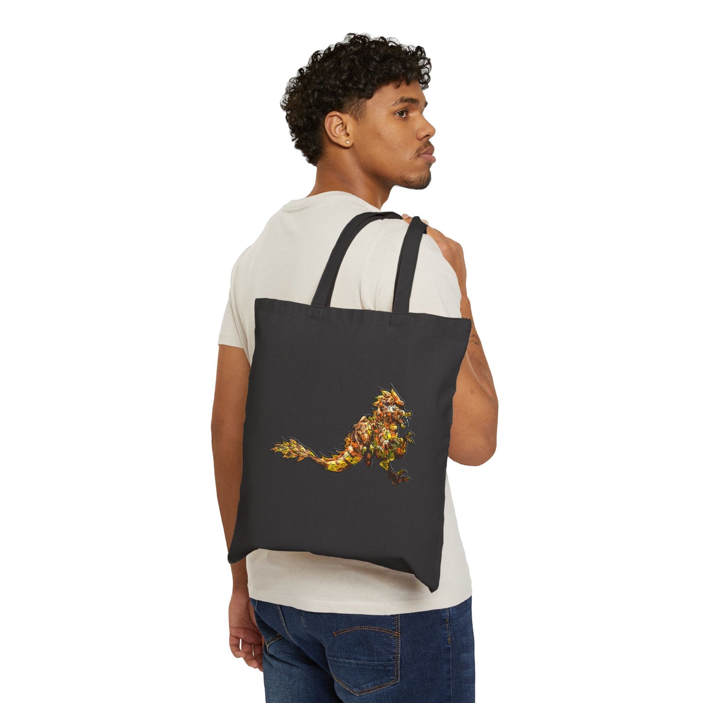 Caena the Raptor Cotton Canvas Tote Bag