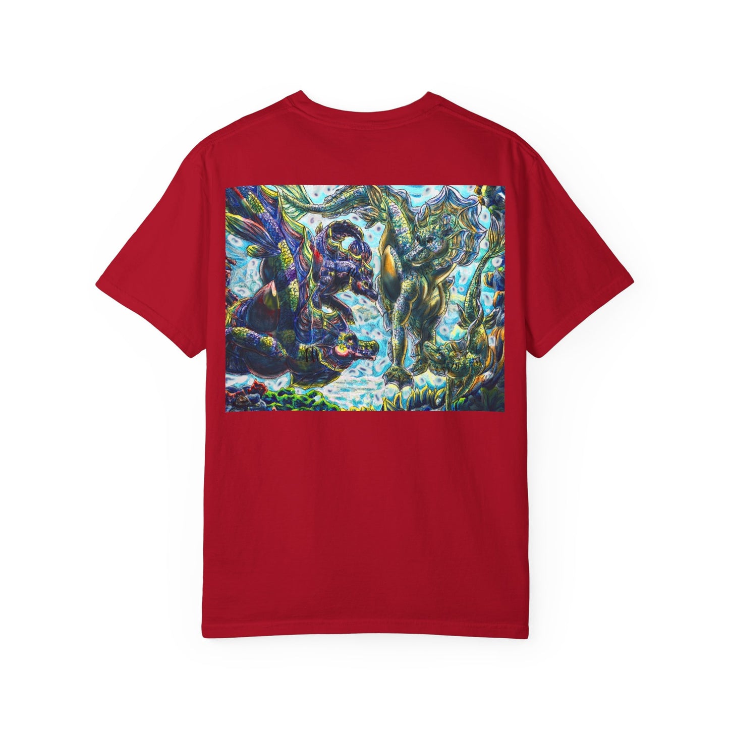 Dual Hippocampus – Dual Ocean Fantasy Art – Hippocampus Pair- T Shirt