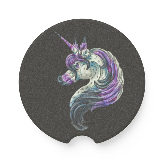 Unicorn Head Soapstone Car Coaster 2 PC