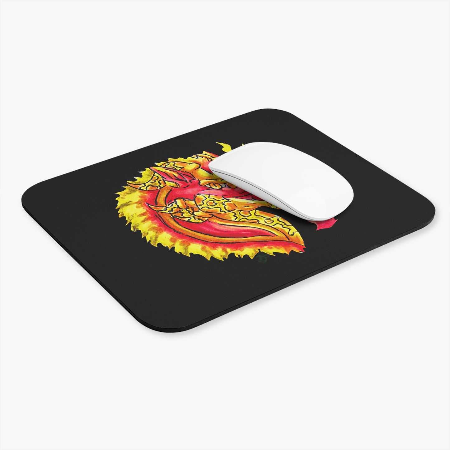 Cutesy Fire Dragon Head Mouse Pad (Rectangle)