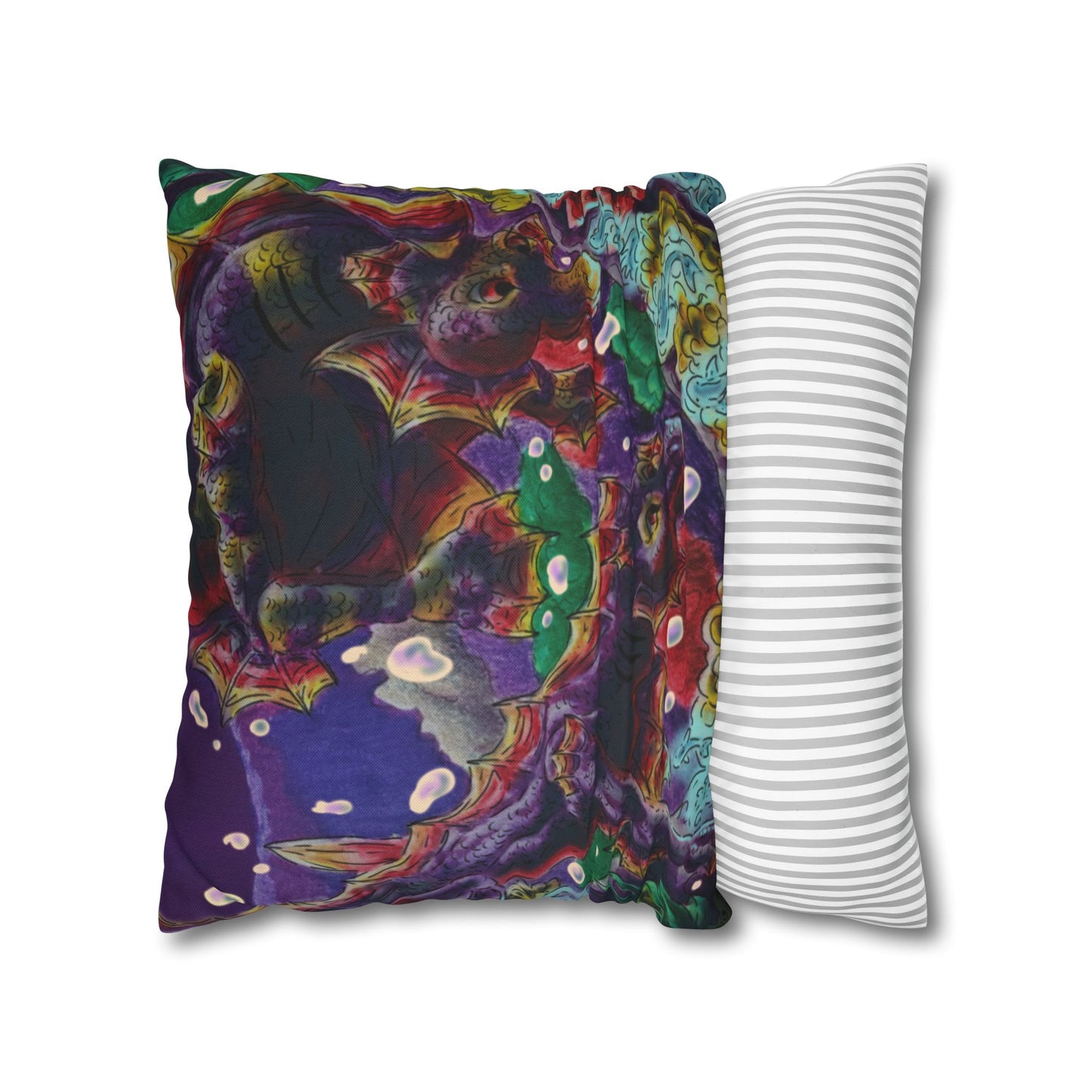 Sunset Hippocampus- Vibrant Ocean Fantasy Art- Marine Fantasy Illustration- Fantasy Ocean Art- Pillow Cover
