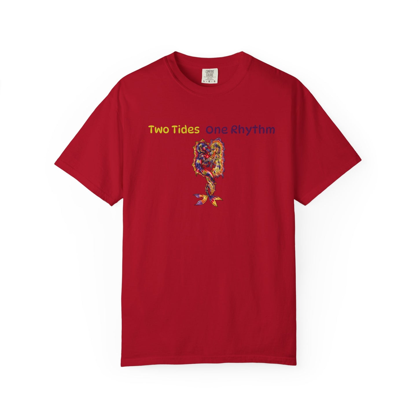 Dual Hippocampus – Two Rhythms- Dual Ocean Fantasy Art – Hippocampus Pair- T Shirt