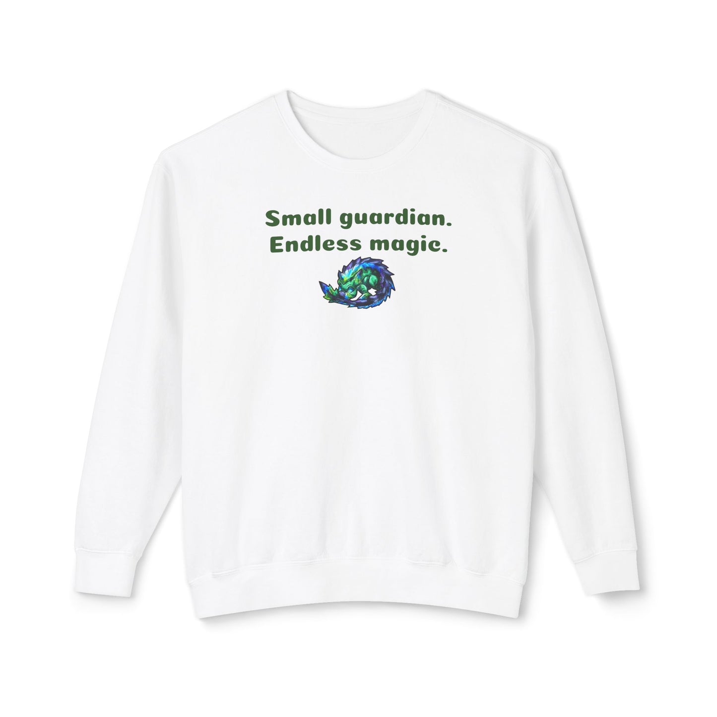 Chibi Arlathia the Hedgehog- Endless Magic- Green Creature Drawing - Cute Animal Illustration- Crewneck