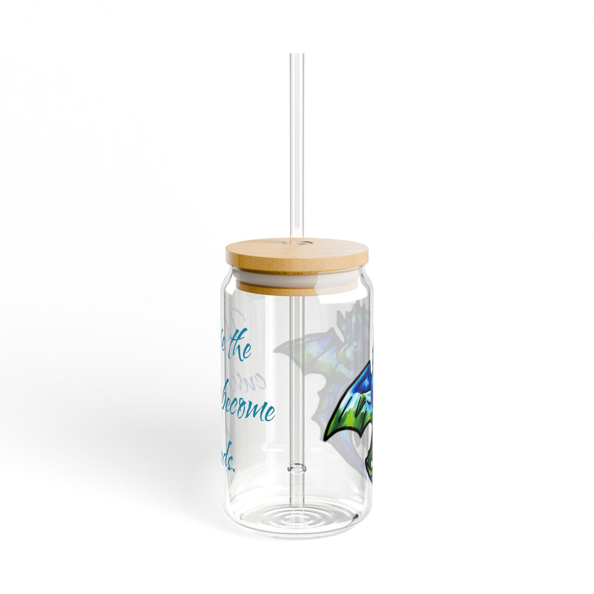 Chibi Water Dragon Art- Elemental- Aquatic Fantasy Creature- Glass Tumbler, 16oz