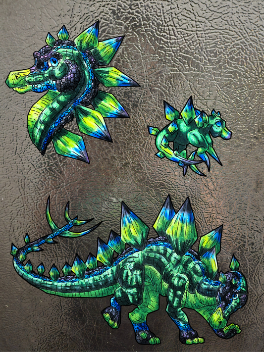 Chibi Arith the Stegosaurus 3pk Magnets