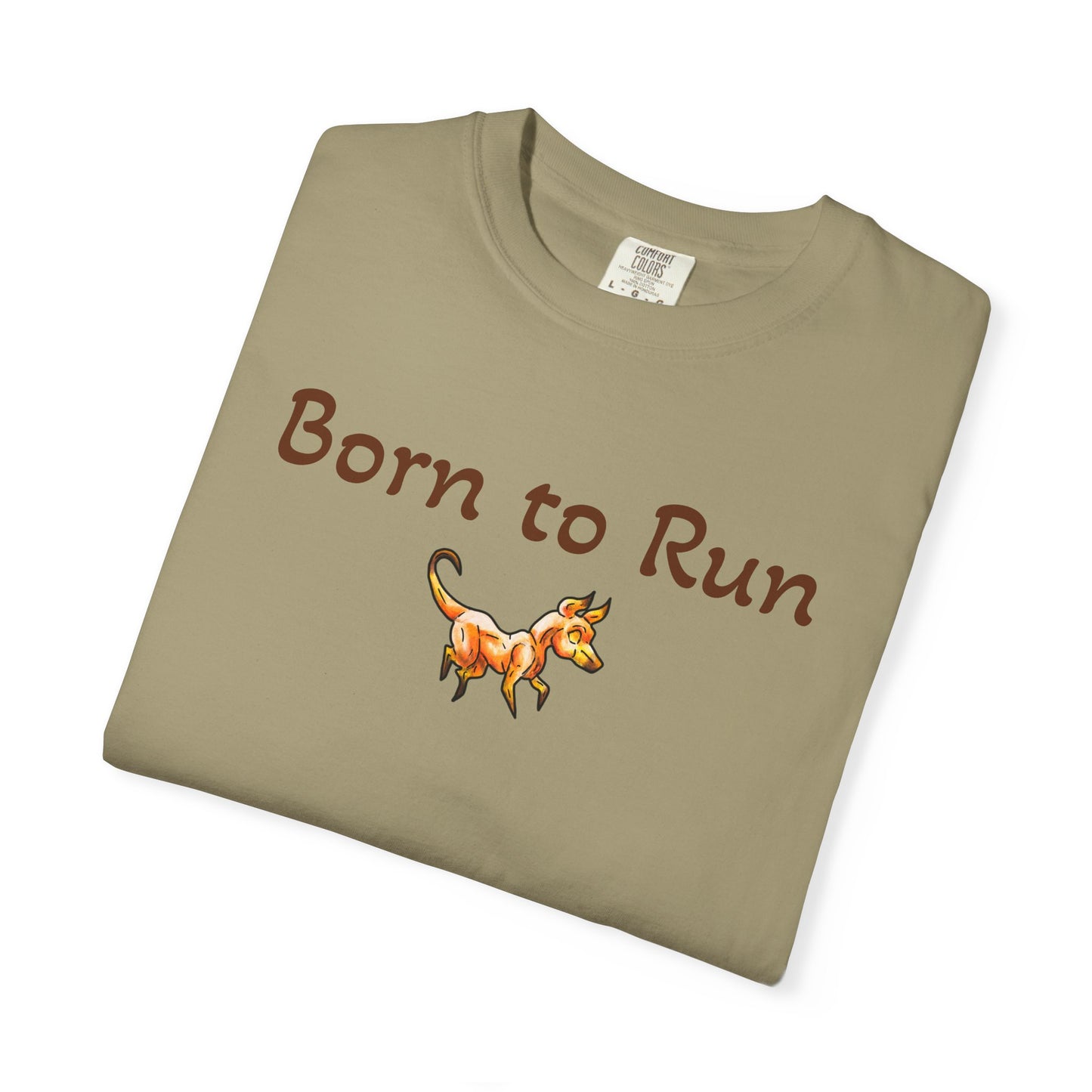 Caenin Shirt – Born to Run – Chibi Orange Dog – Warm Fantasy Dog – Dog Lover Gift- T-Shirt