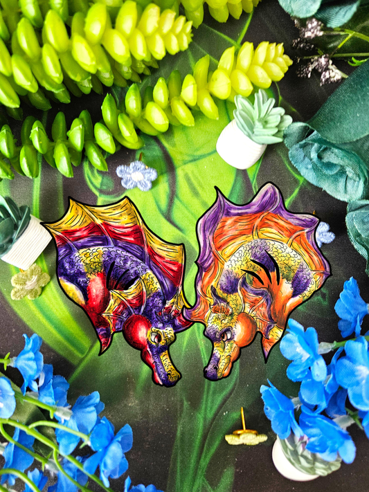 Dual Hippocampus – Dual Ocean Fantasy Art – Hippocampus Pair- Head Sticker