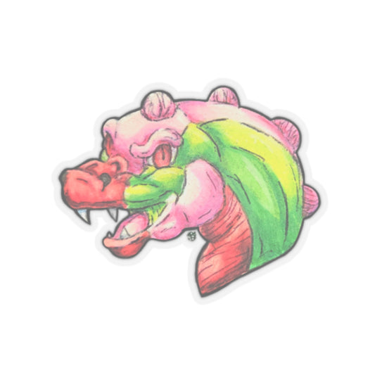 Cutesy Dimetrodon Head Kiss-Cut Stickers