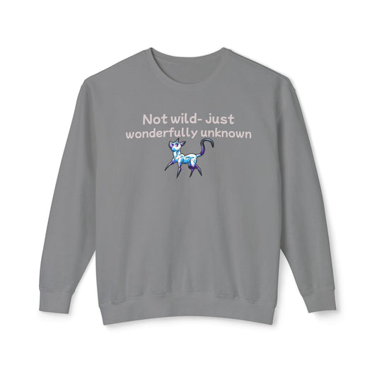 Chibi Slictine the Cat- Not Wild- Fantasy Cat- Cute Creature Art- Nature Animal-Unisex Crewneck