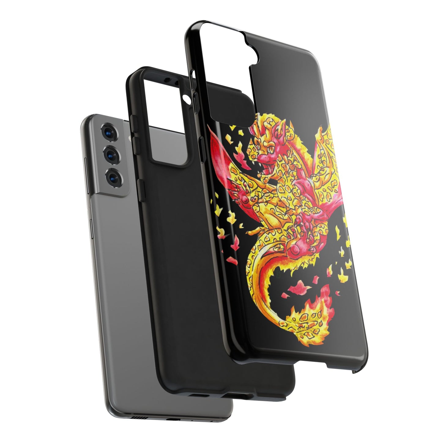 Cutesy Fire Dragon Float Tough Phone Cases