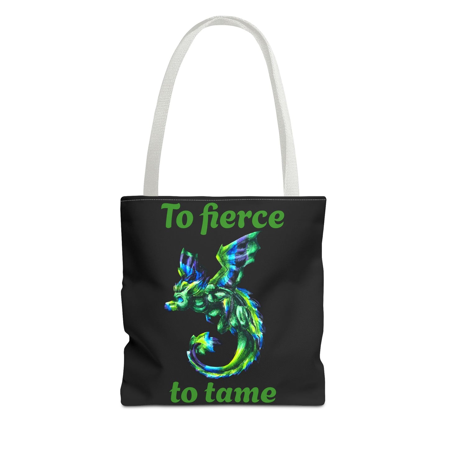 Chibi Arlith the Dragon- Green Dragon- Fantasy- Two-toned Tote Bag