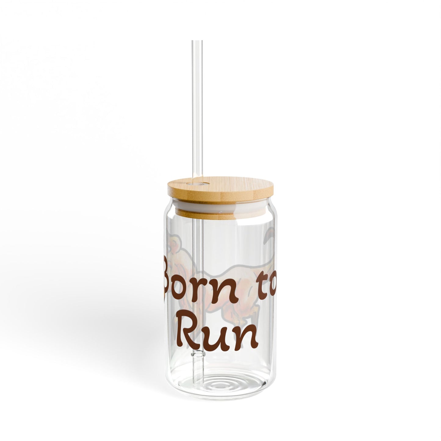 Caenin - Born to Run - Chibi Orange Dog – Warm Fantasy Dog Art – Fantasy Creature Decor – Dog Lover Gift - Sipper Glass, 16oz