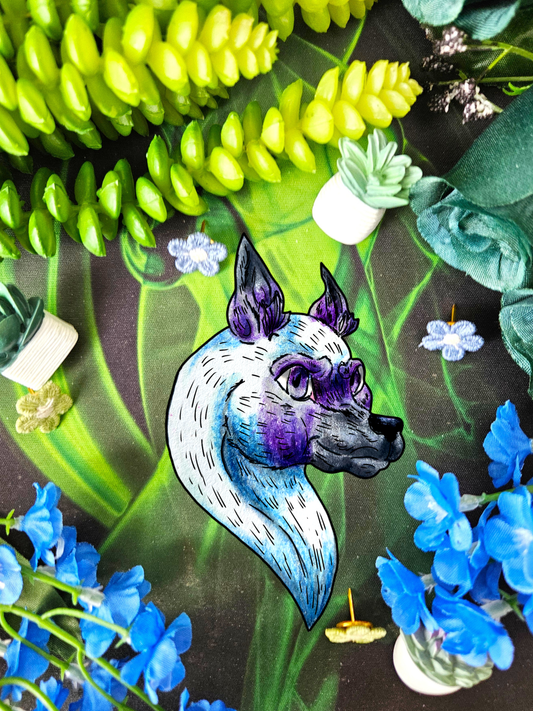 Slictine the Cat- Fantasy Cat- Cute Creature Art- Nature Animal- Head Sticker