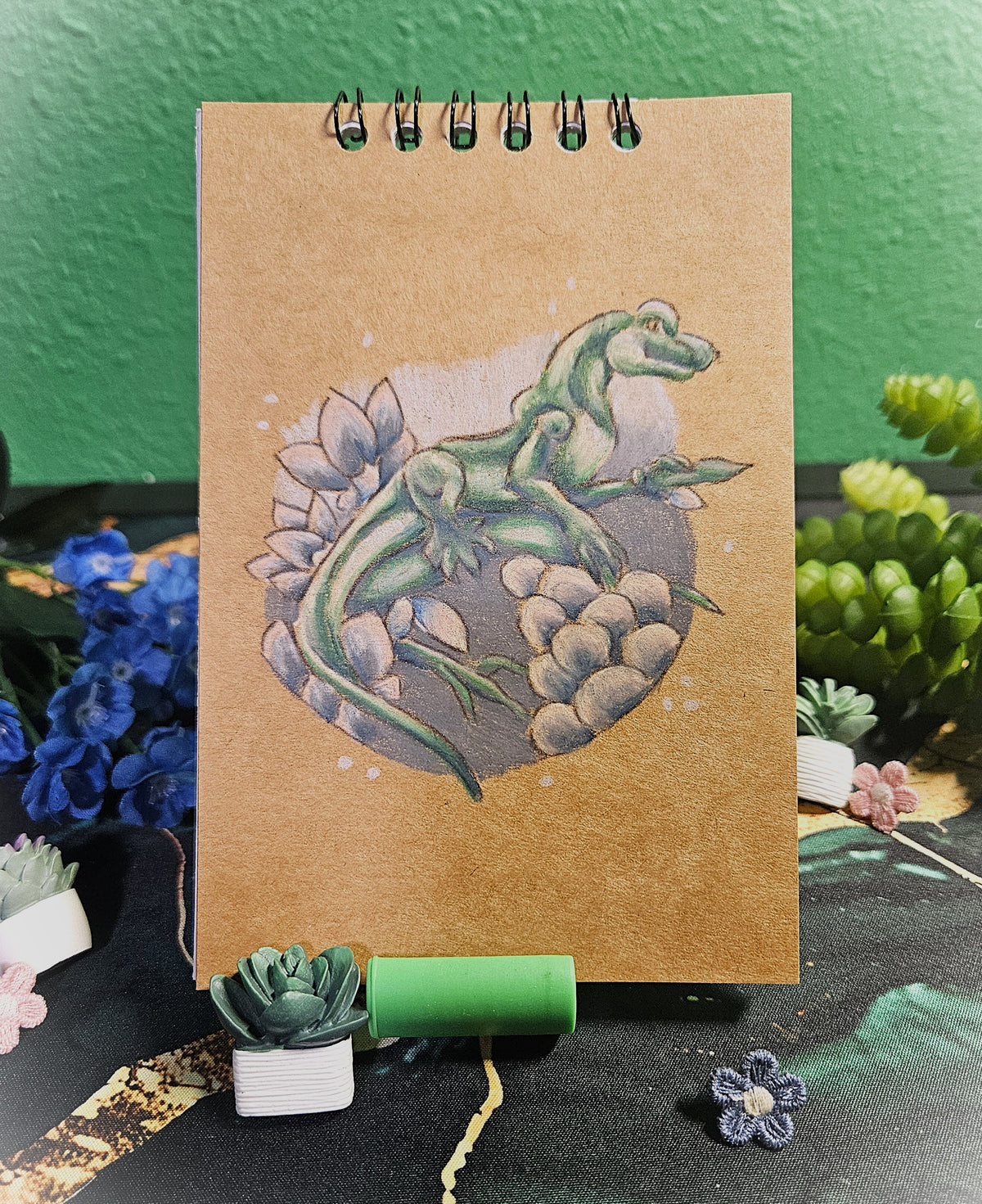 Small Handmade Sketchbook- Notebooks-Pocketbooks- Lizard