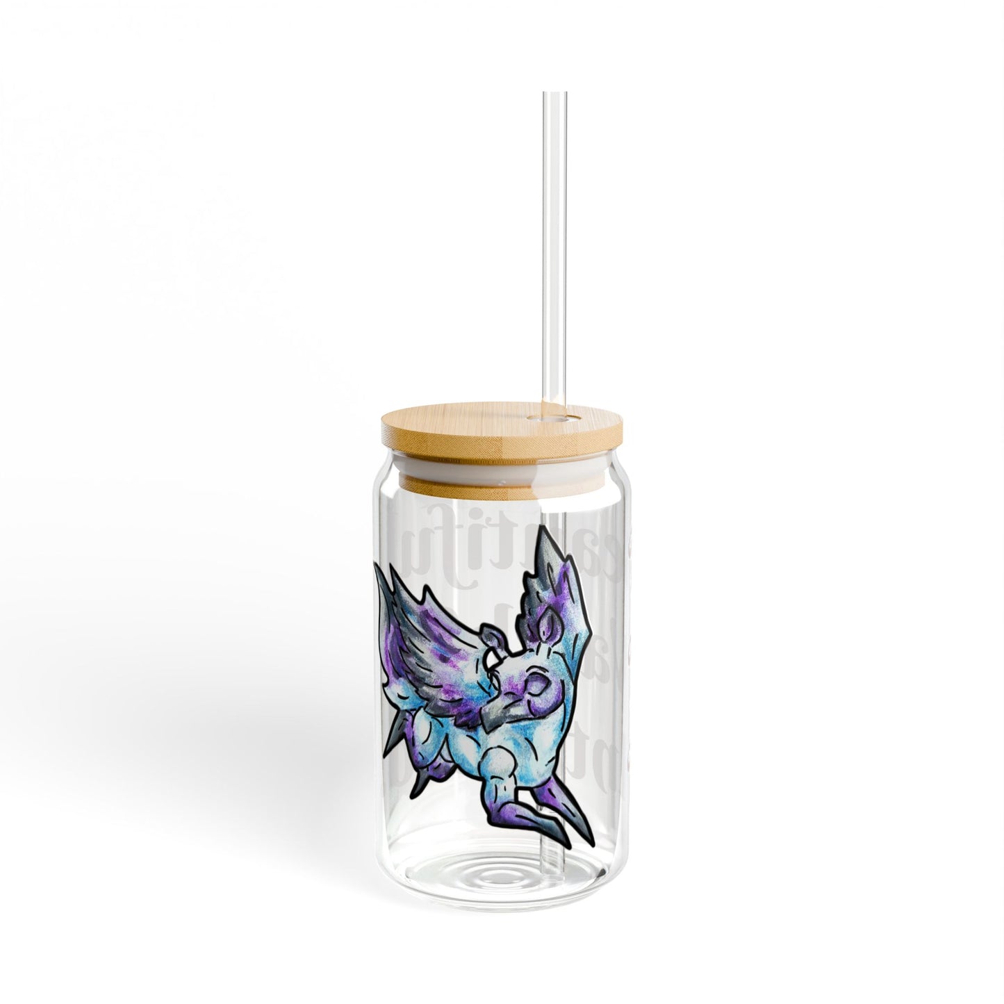 Chib Seleste the Peryton- Untamed- Fantasy Creature- White Deer Bird- Glass Tumbler, 16oz