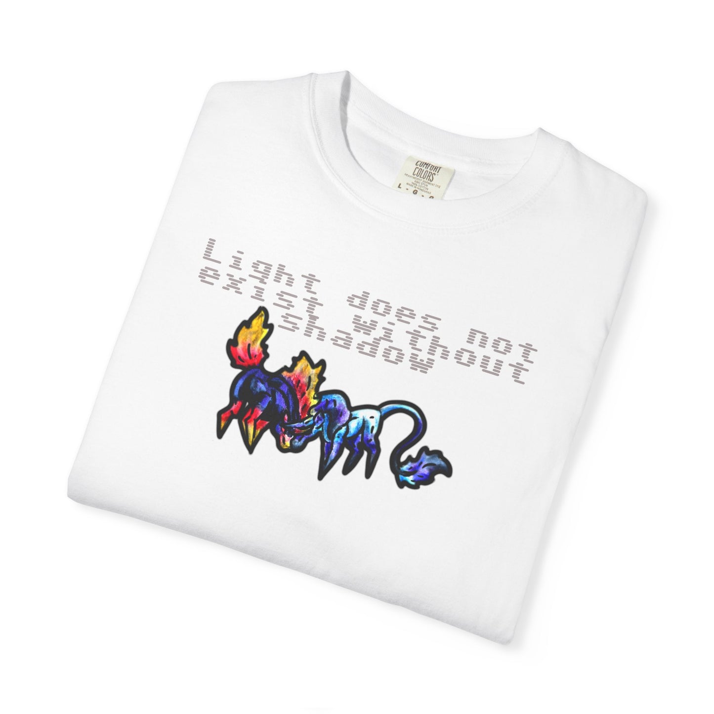 Chibi Dream and Nightmare Unicorn- Light & Shadow- Celestial Nightmare- Duality– Light and Dark Fantasy- T-shirt
