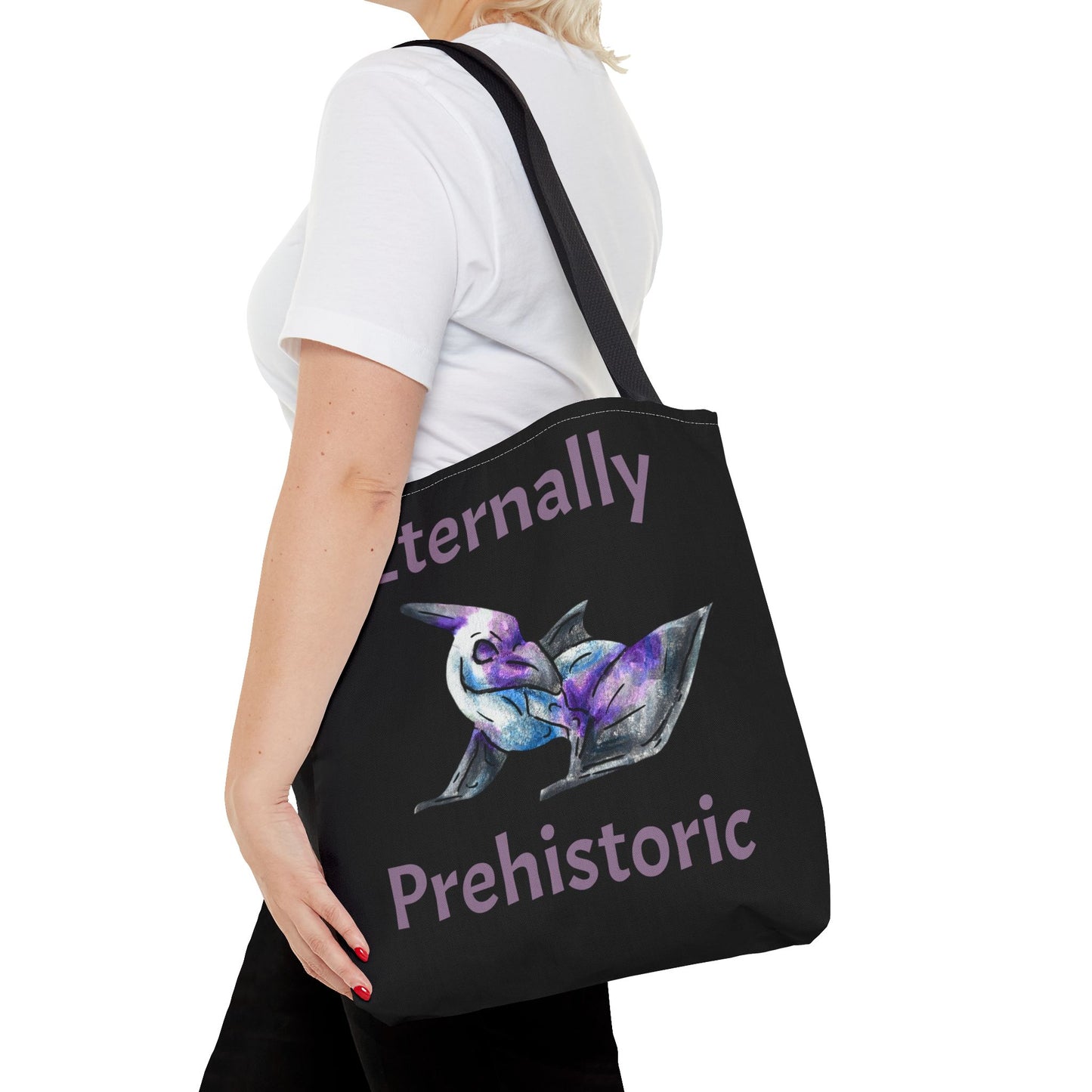 Siln -Chibi Pterodactyl- Flying Dino - Double-Sided Tote Bag