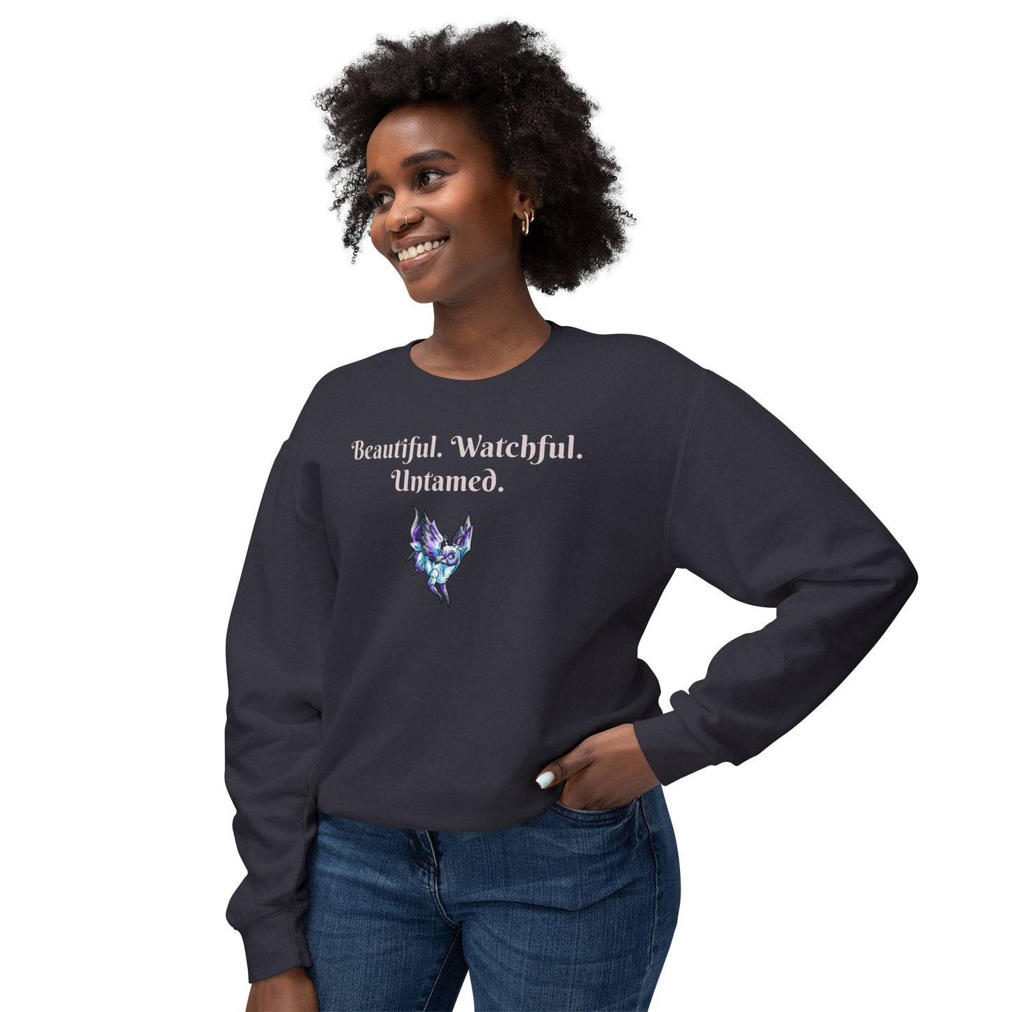 Chib Seleste the Peryton- Untamed- Fantasy Creature- White Deer Bird- Crewneck