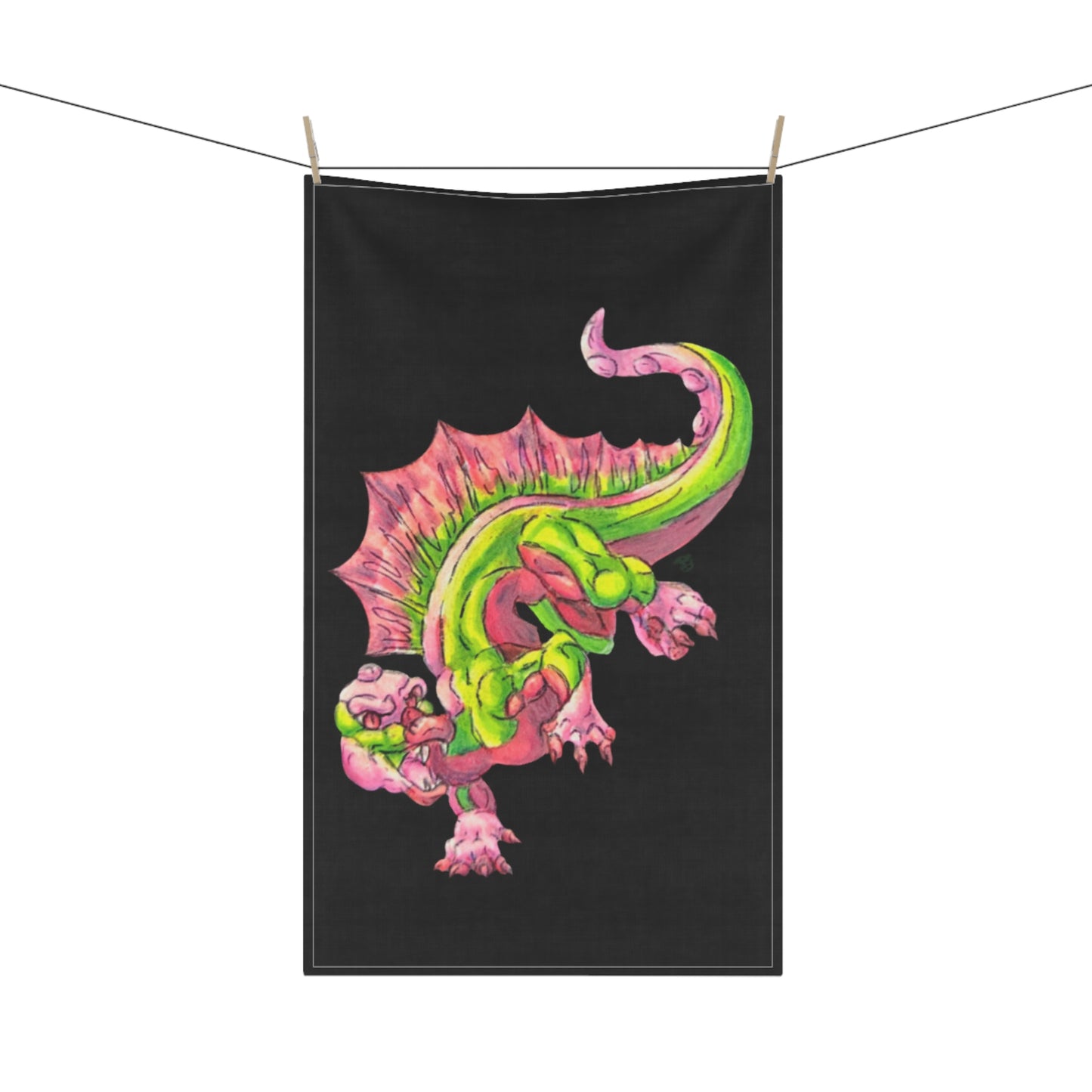 Cutesy Dimetrodon Jump Tea Towels (cotton, poly)