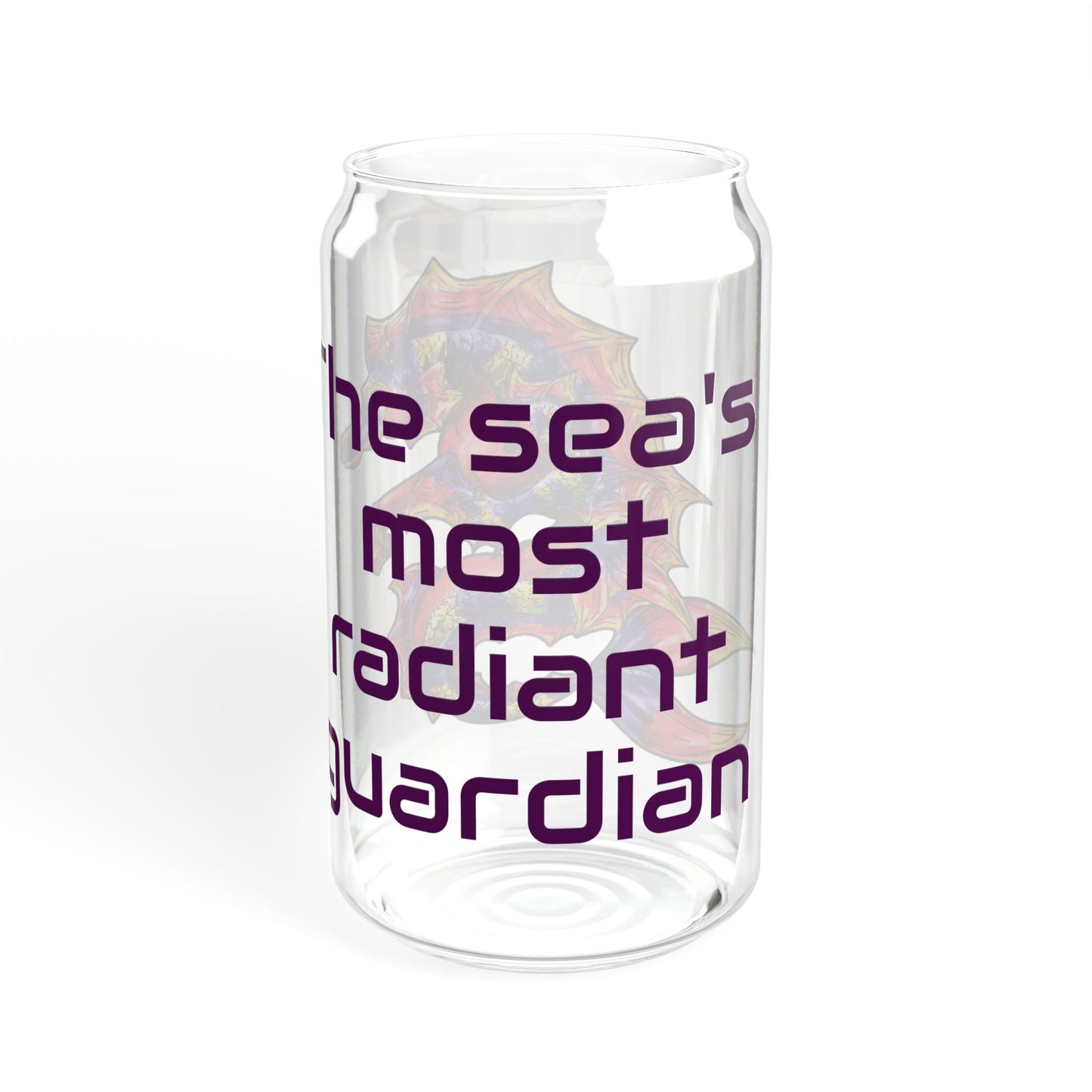 Sunset Hippocampus- The Sea's Guardian- Marine Fantasy Illustration- Fantasy Ocean Art- Glass Tumbler 16oz
