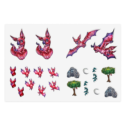 Myra the Bat Sticker Sheets 6"x4"