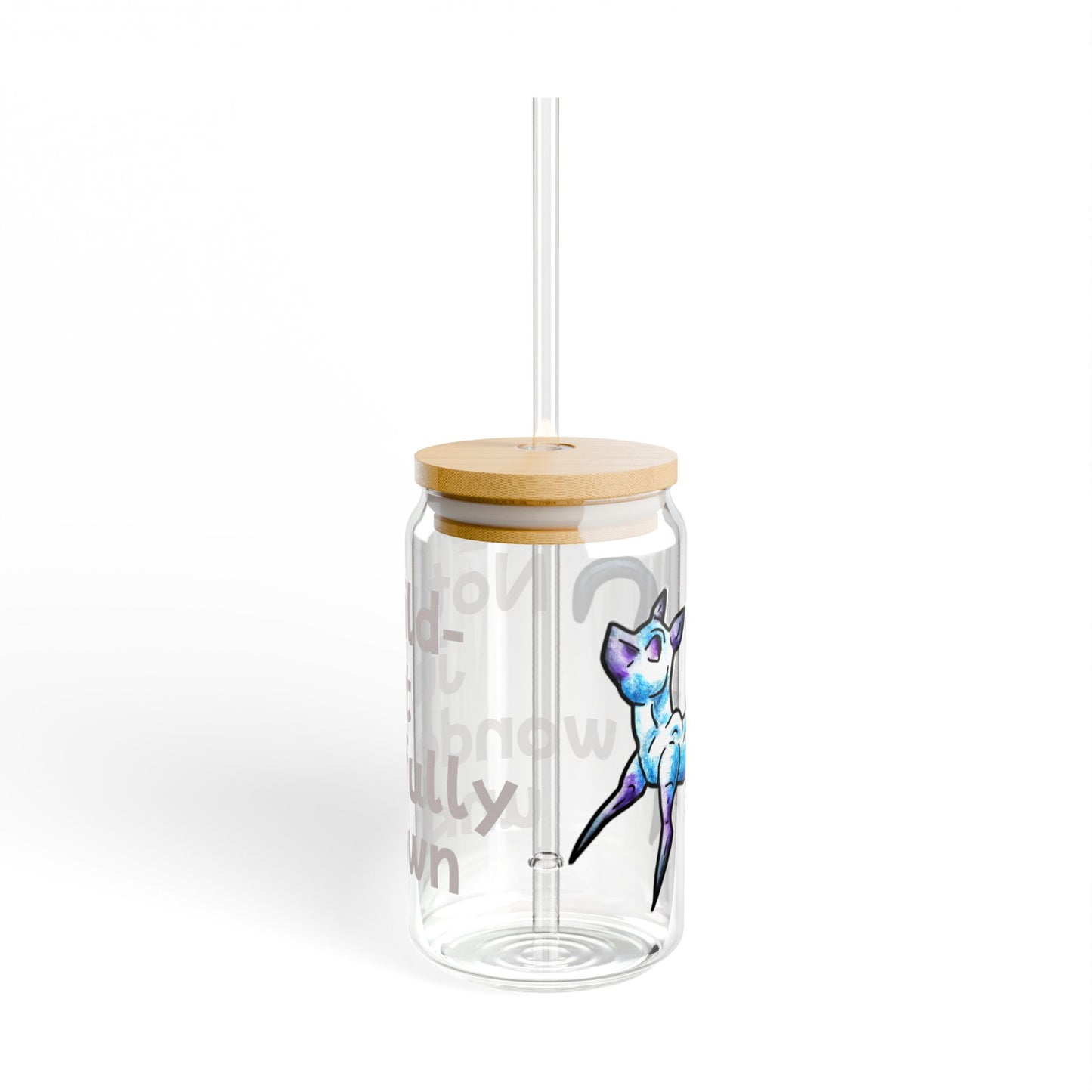 Chibi Slictine the Cat- Not Wild- Fantasy Cat- Cute Creature Art- Nature Animal- Glass Tumbler 16oz