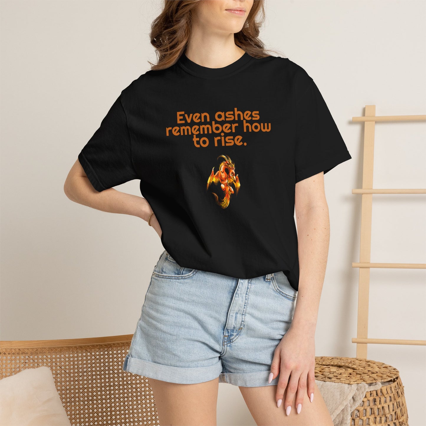 Chibi Cayene the Pheonix- Ashes Rise- Fantasy Bird Illustration- Majestic Phoenix- T-shirt