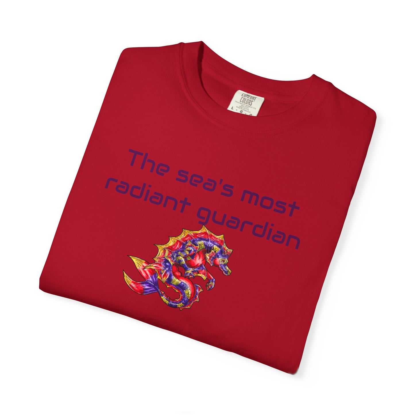 Sunset Hippocampus- The Sea's Guardian- Marine Fantasy Illustration- Fantasy Ocean Art- T-shirt