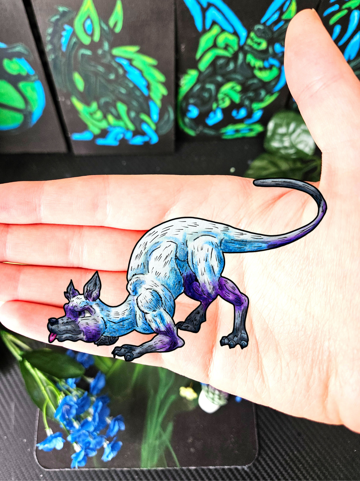 Slictine the Cat- Fantasy Cat- Cute Creature Art- Nature Animal- Body Sticker
