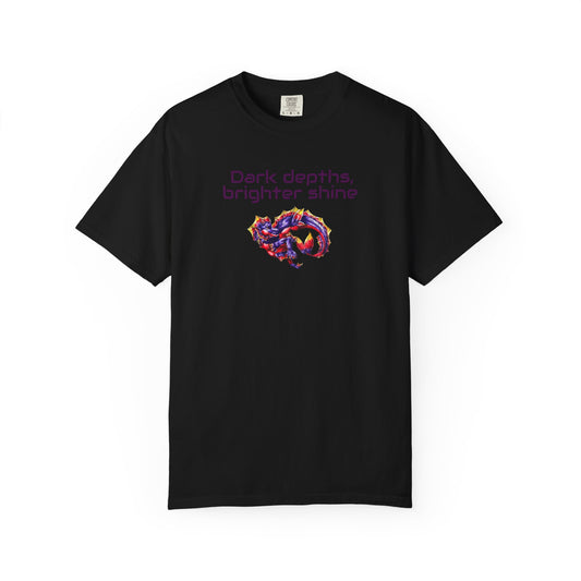 Baby Sunset Hippocampus- Depths & Shine- Marine Fantasy Illustration- Fantasy Ocean Art- T-Shirt