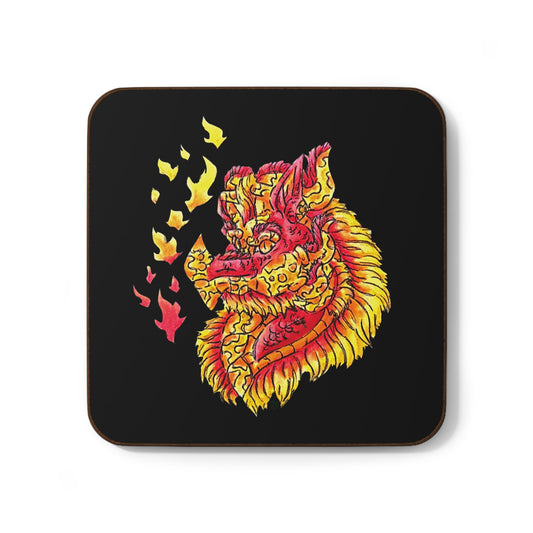 Fire Dragon Head Hardboard Back Coaster