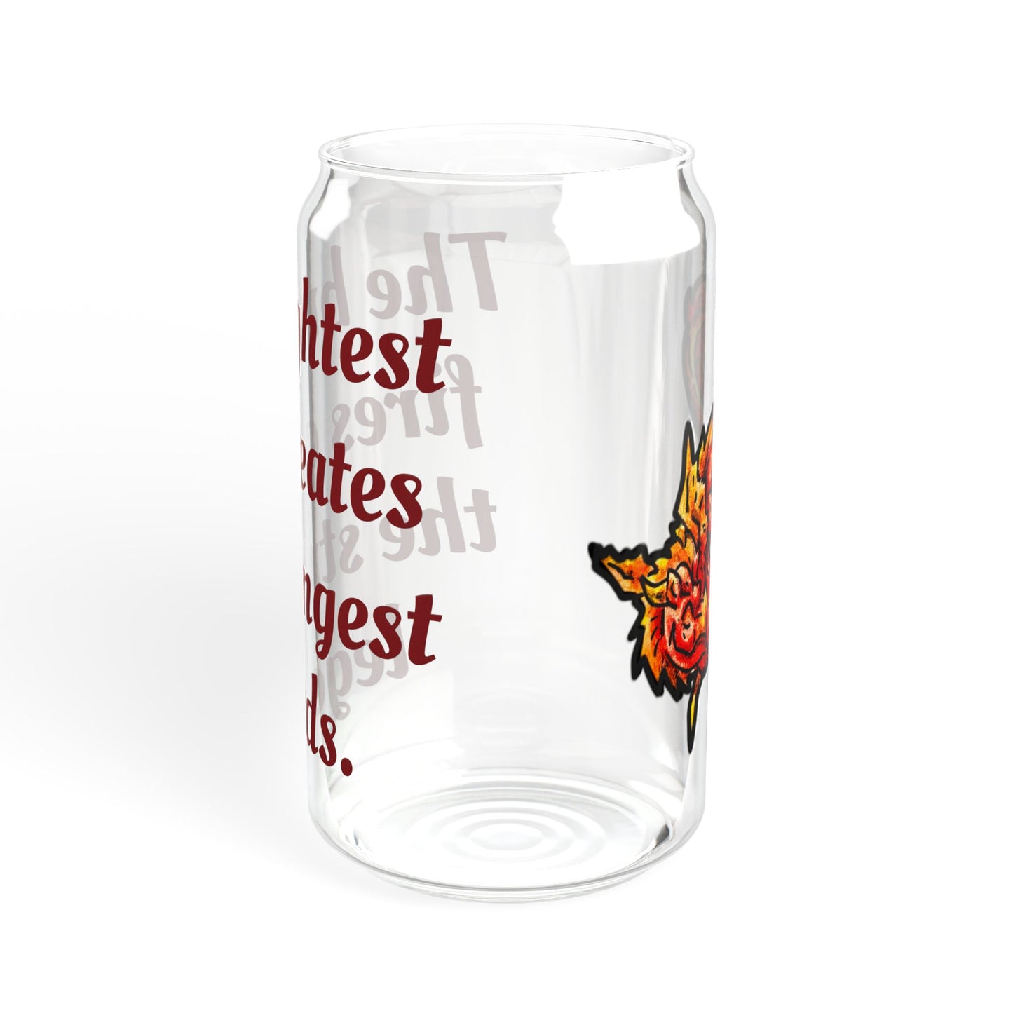Chibi Fire Dragon- Strongest Legends- Elemental- Fantasy Dragon- Glass Tumbler 16oz
