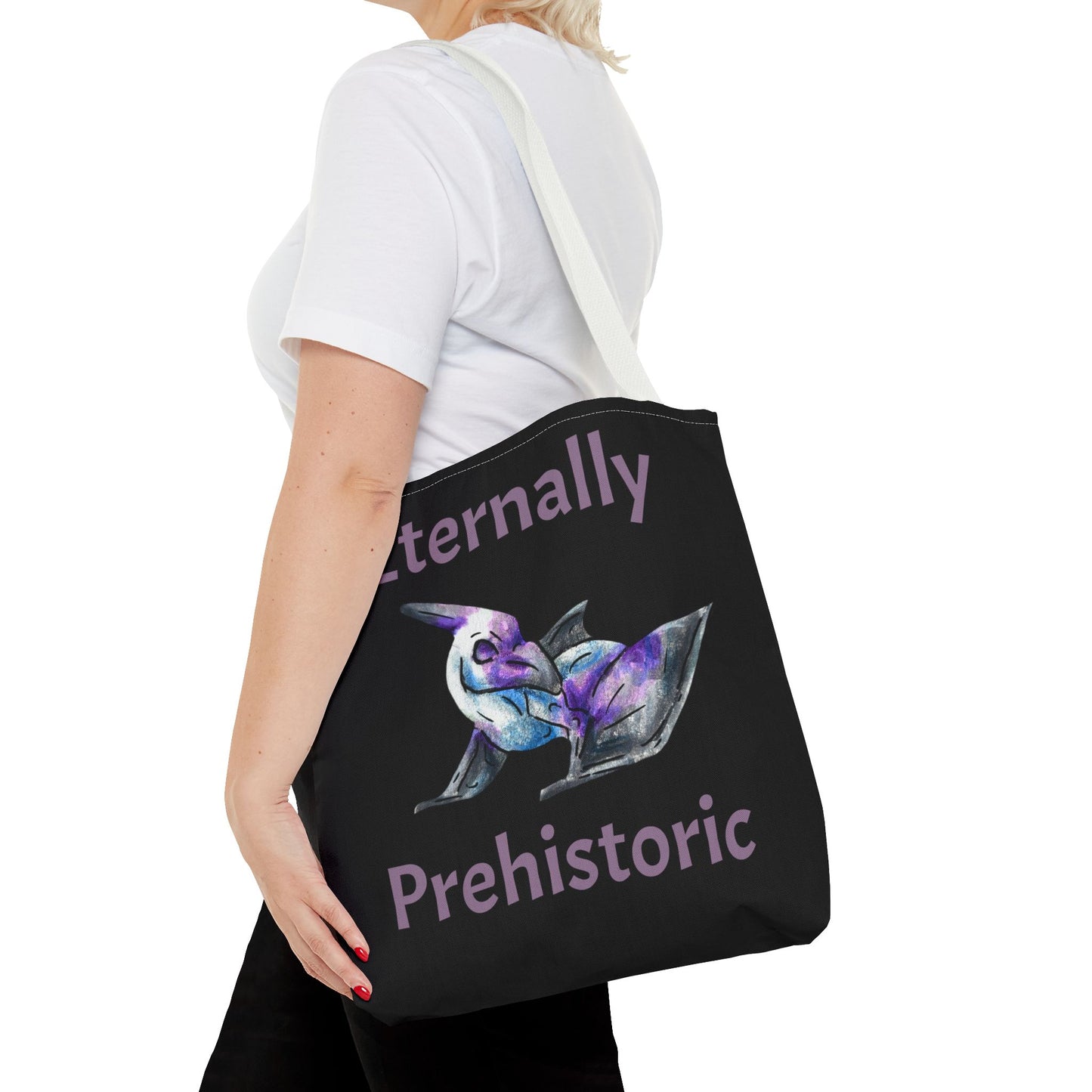 Siln -Chibi Pterodactyl- Flying Dino - Double-Sided Tote Bag
