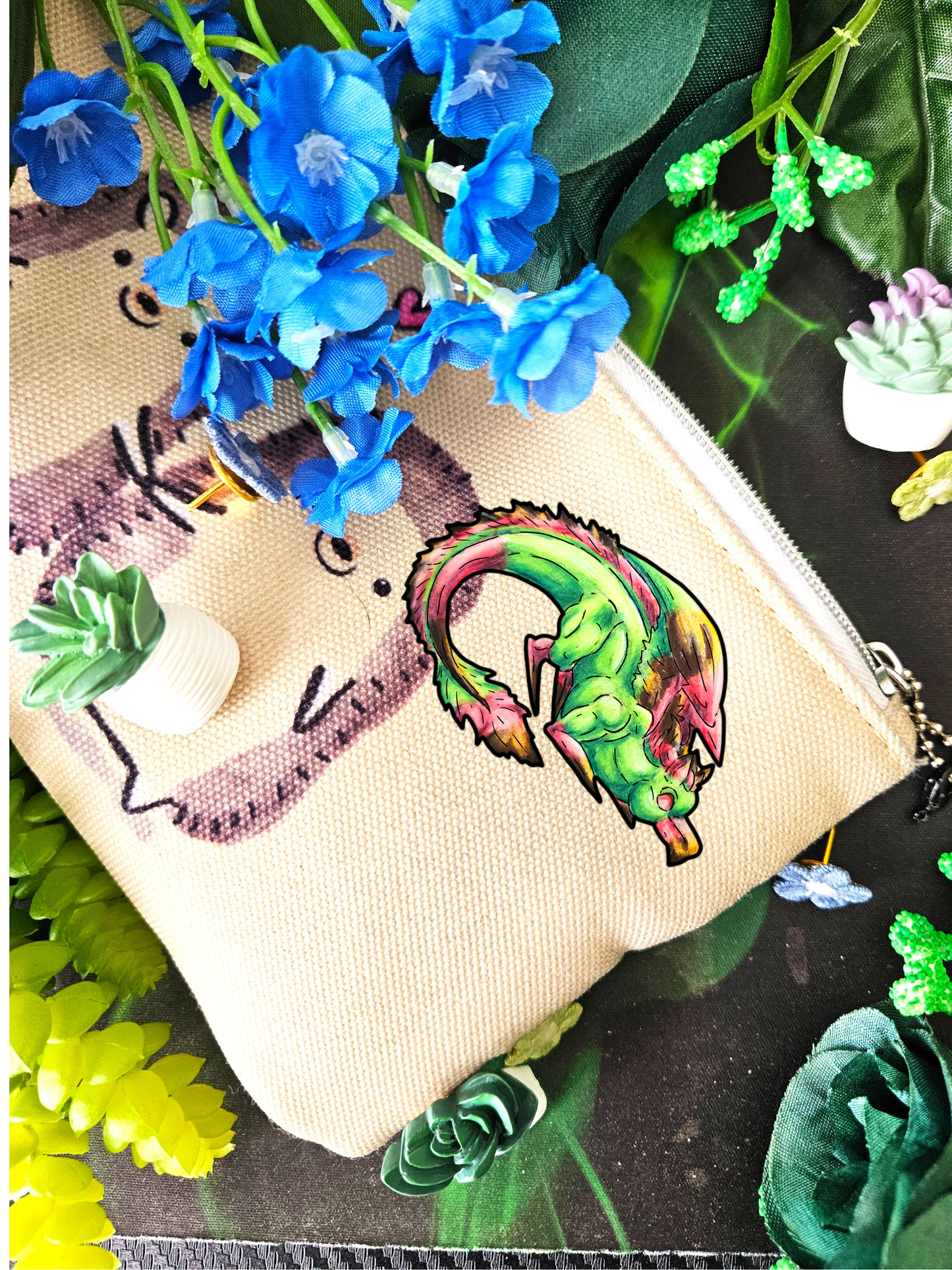 Chibi Spring Dragon- Fantasy Nature- Mythical Creature- Forest Guardian Art - Dragon Lover Gift - 3pk Shrink Pins