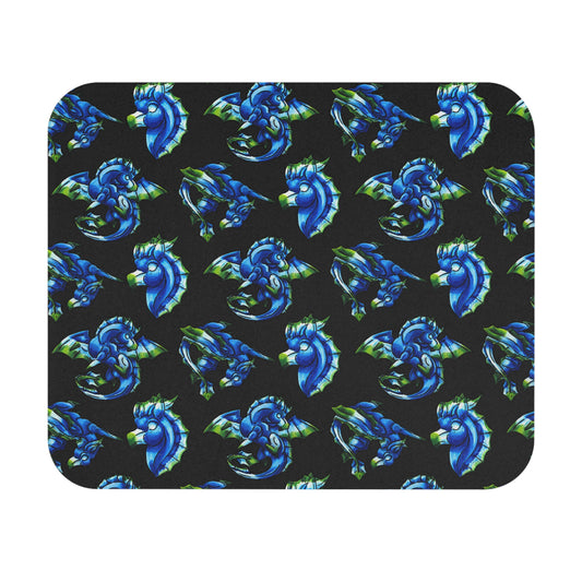 Chibi Water Dragon Art- Pattern- Elemental- Aquatic Fantasy Creature- Mouse Pad