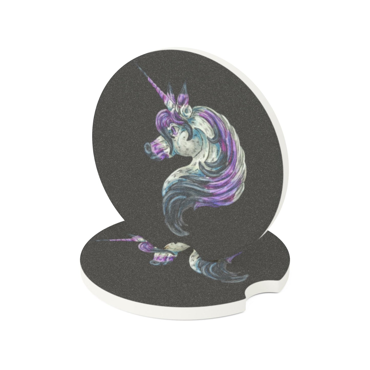 Unicorn Head Soapstone Car Coaster 2 PC