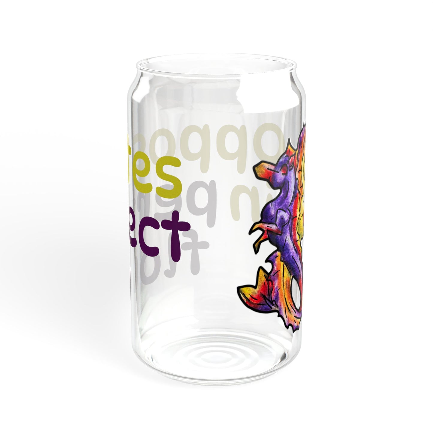 Chibi Dual Hippocampus – Opposite Flow- Dual Ocean Fantasy Art – Hippocampus Pair- Glass Tumbler 16oz