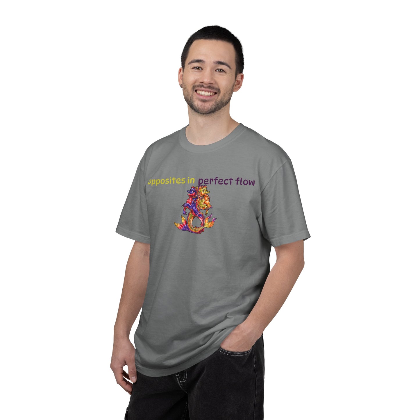 Baby Dual Hippocampus – Opposite Flow- Dual Ocean Fantasy Art – Hippocampus Pair- T Shirt
