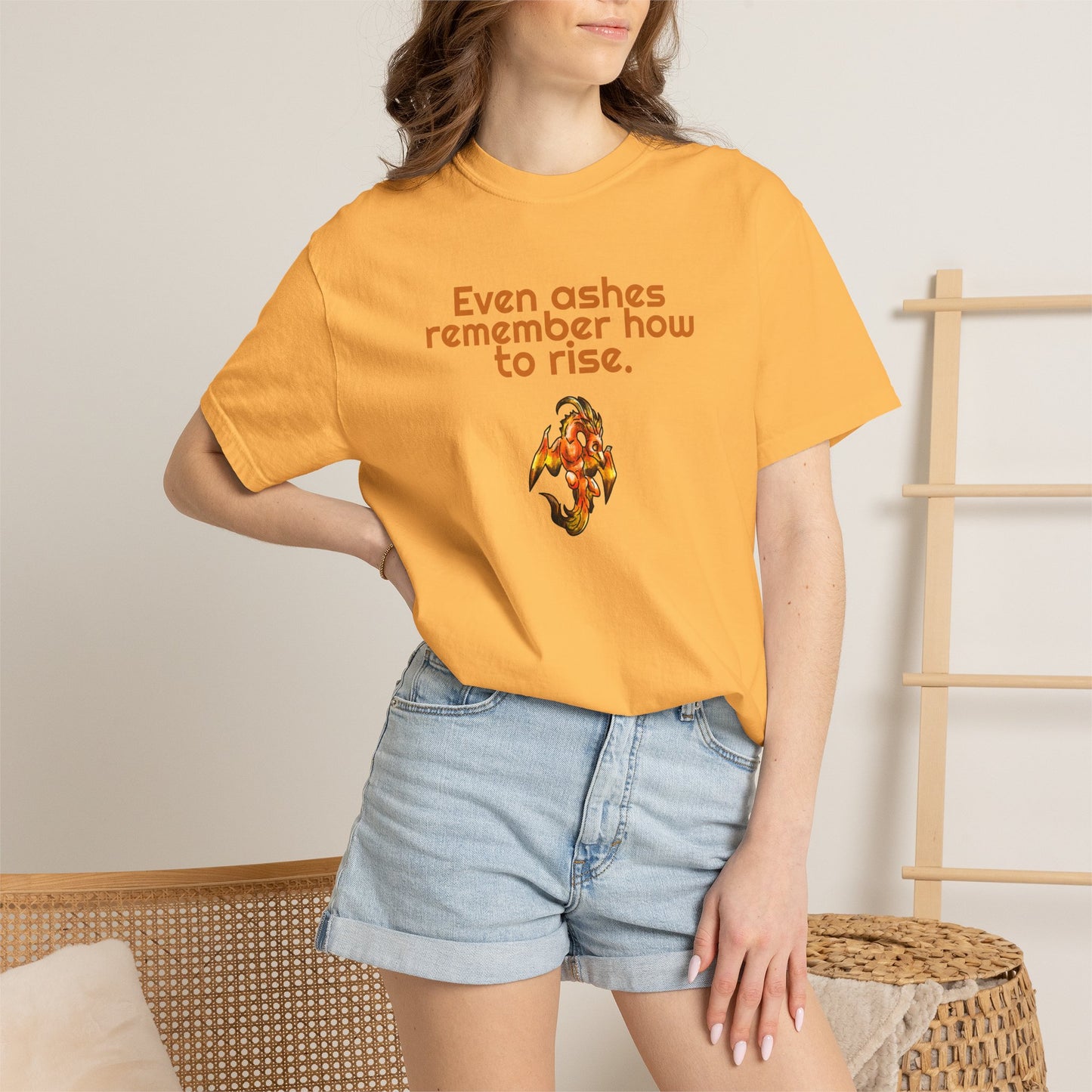 Chibi Cayene the Pheonix- Ashes Rise- Fantasy Bird Illustration- Majestic Phoenix- T-shirt