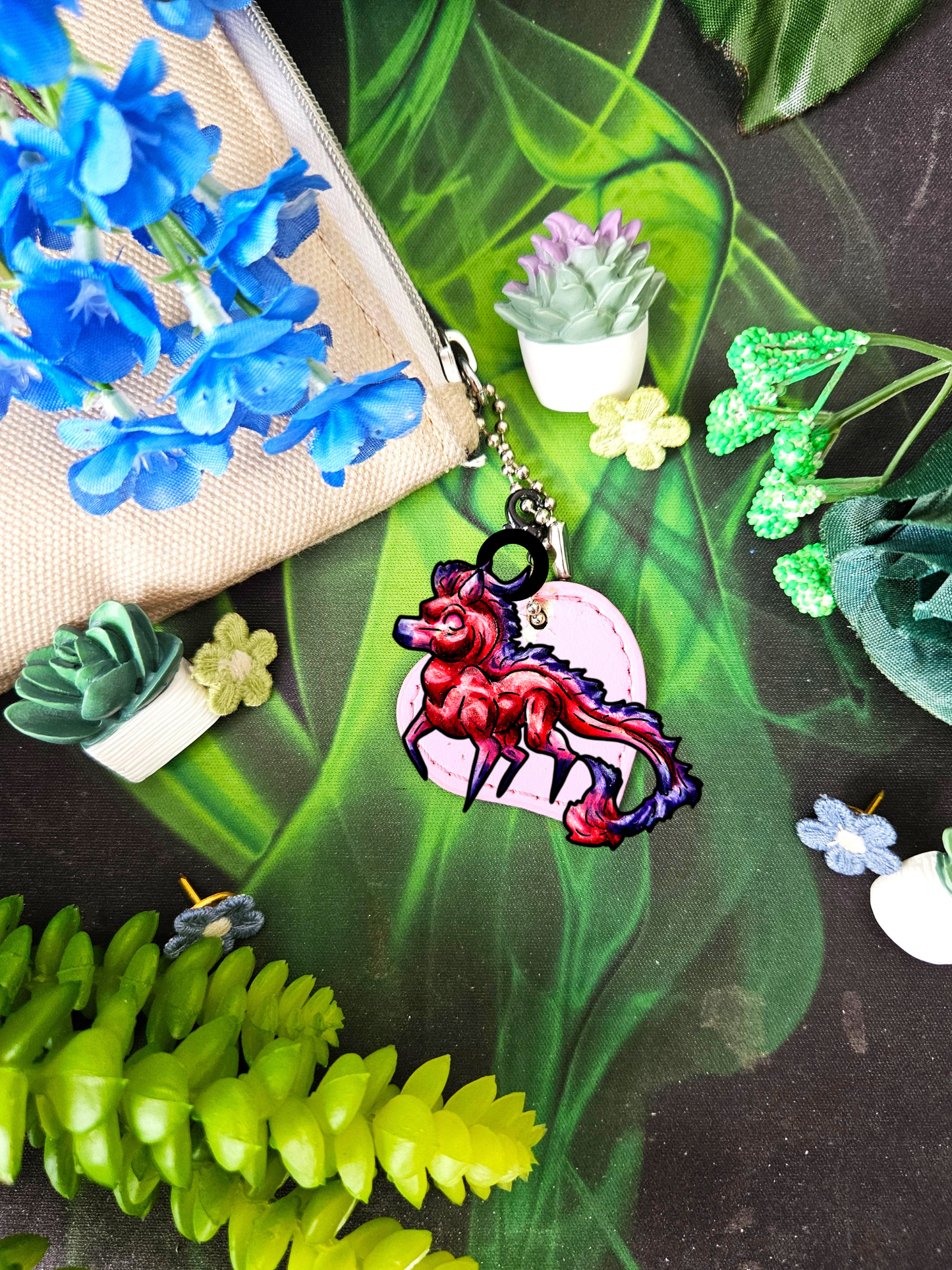 Myer- Crimson Kirin – Red Fantasy Chibi Kirin – Kirin Charms – Mythical Creature– Kirin Lover Gift- Charms 3pk