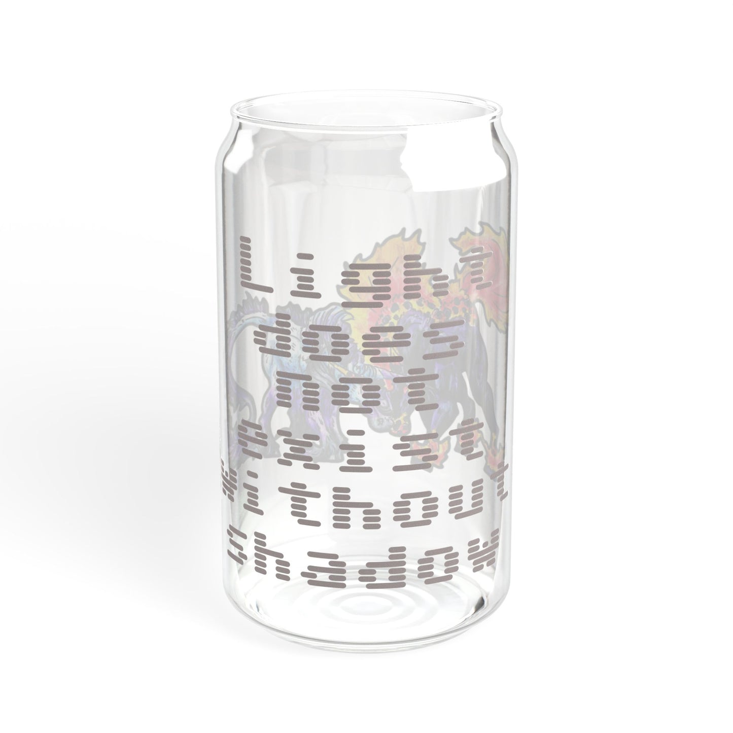 Dream and Nightmare Unicorn- Light & Shadow- Celestial Nightmare- Duality– Light and Dark Fantasy- Glass Tumbler 16oz