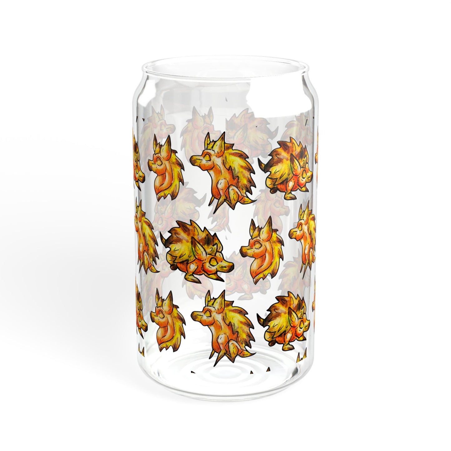 Aster the Hedgehog Pattern- Chibi Hedgehog- Cute Animal - Sipper Glass, 16oz