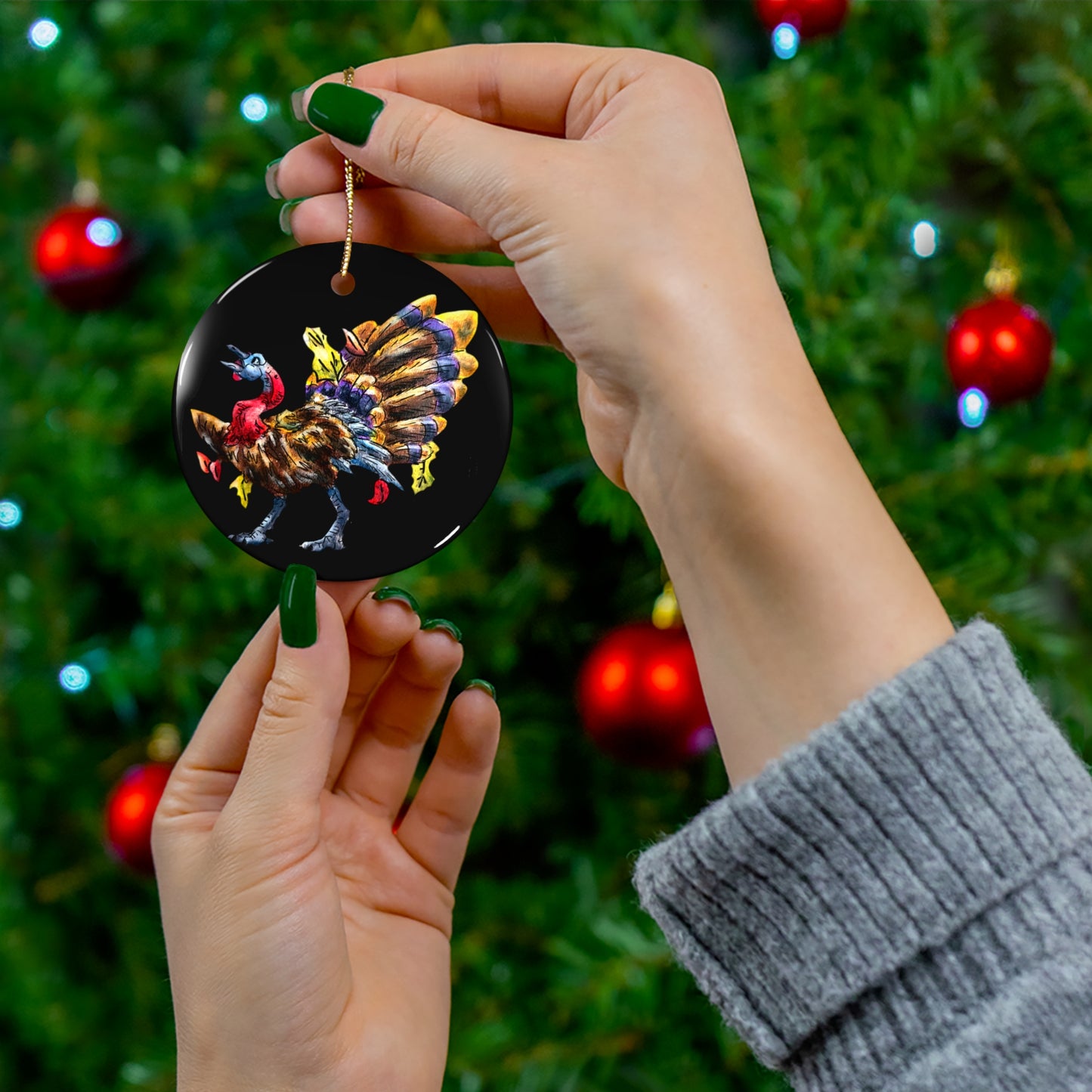 Jerkey the Turkey Ceramic Ornament