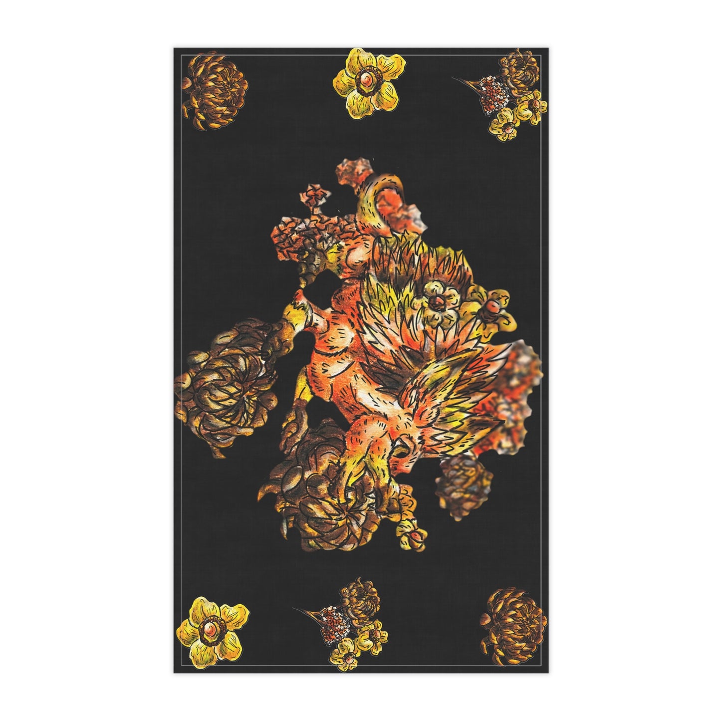 Aster the Fall Hedgehog Tea Towel