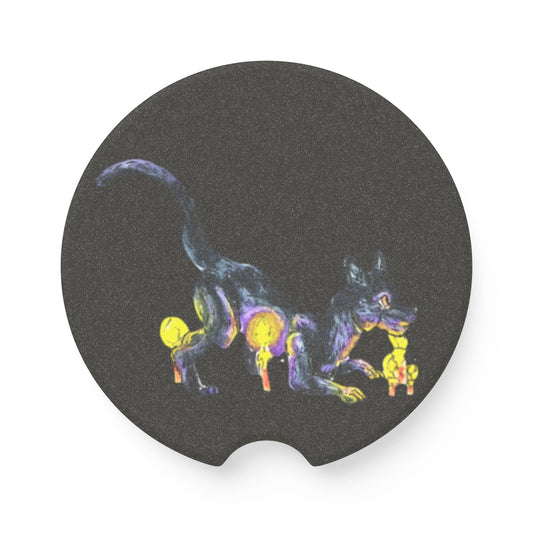 Boo the Cat Soapstone Car Coaster 2pc
