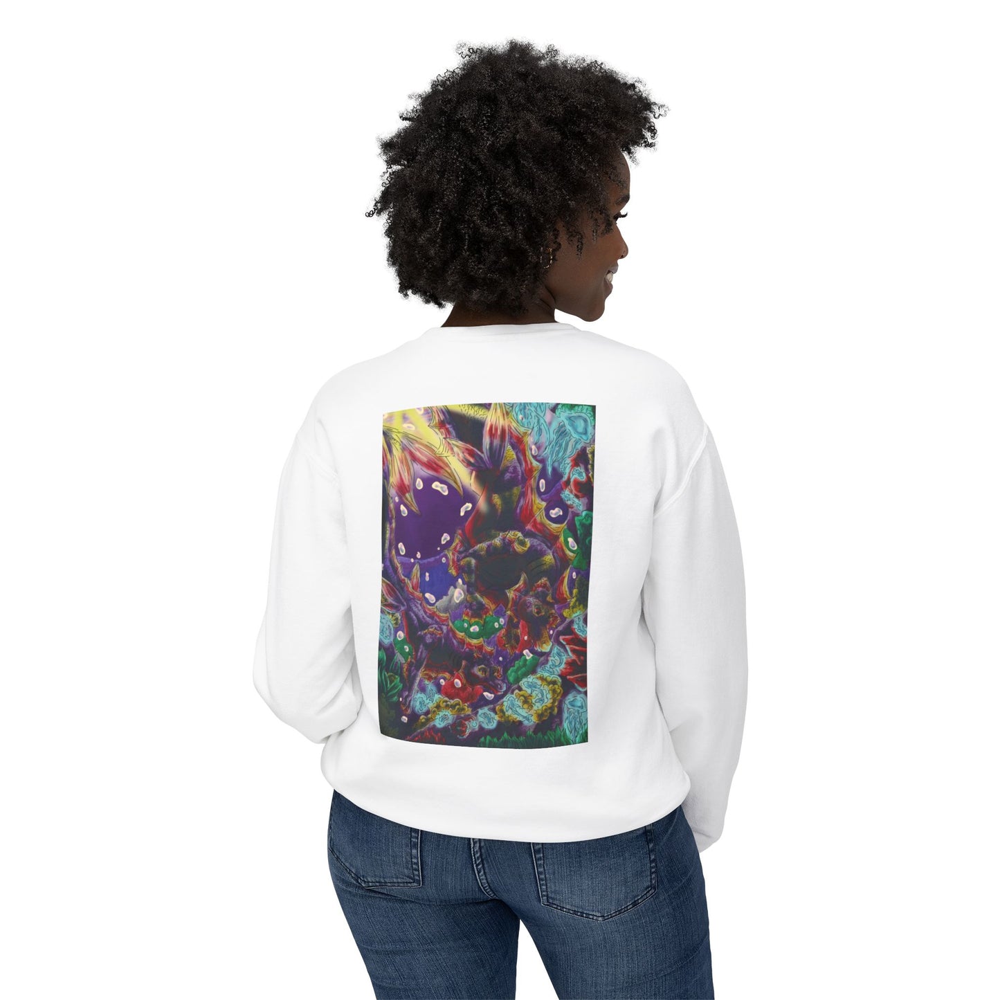 Team Sunset Hippocampus- Vibrant Ocean Fantasy Art- Marine Fantasy Illustration- Fantasy Ocean Art- Unisex Crewneck